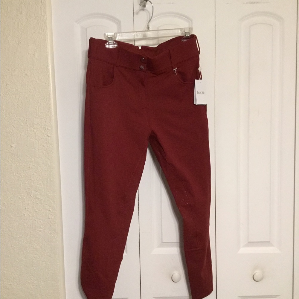 Horze Ingrid High-Rise Full-Seat Breech - Merlot